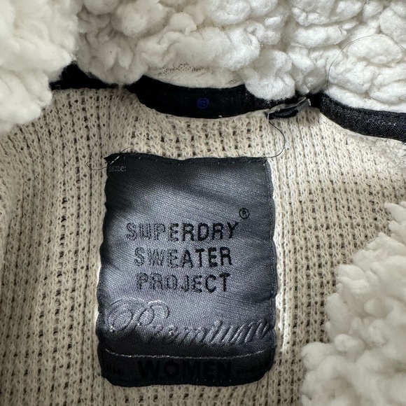Superdry Cozy Cream Sweater with Sherpa Collar Size Medium. - Picture 7 of 16